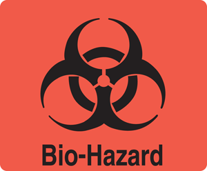 Communication Label (Paper, Permanent) Biohazard 3" 5/8" x 3 Red - 500 per Roll