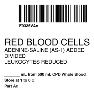 ISBT 128 Label (Synthetic, Permanent) "Red Blood Cells'' 2"x2" White - 500 per Roll