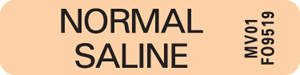 Communication Label (Paper, Removable) Normal Saline 1 1/4" x 5/16" Fluorescent Orange - 760 per Roll