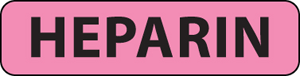 Label Paper Permanent Heparin 1" Core 1 1/4"x5/16" Fl. Pink 760 per Roll