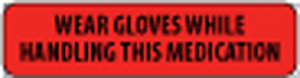Label Paper Removable Wear Gloves While, 1" Core, 1 1/4" x 5/16", Fl. Red, 760 per Roll