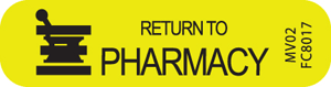 Communication Label (Paper, Removable) Return to Pharmacy 1 7/16" x 3/8" Fluorescent Chartreuse - 666 per Roll
