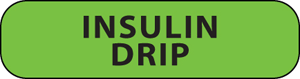 Label Paper Removable Insulin Drip, 1" Core, 1 7/16" x 3/8", Fl. Green, 666 per Roll
