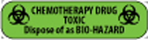 Label Paper Removable Chemotherapy Drug, 1" Core, 1 7/16" x 3/8", Fl. Green, 666 per Roll