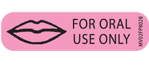 Communication Label (Paper, Removable) For Oral Use Only 1 7/16" x 3/8" Fluorescent Pink - 666 per Roll