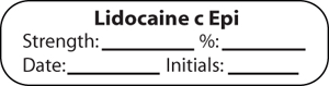 Label Paper Permanent Lidocaine C Epi, 1" Core, 1 7/16" x 3/8", White, 666 per Roll