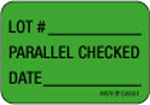 Label Paper Removable Lot # Parallel, 1" Core, 1 7/16" x 1", Fl. Green, 666 per Roll
