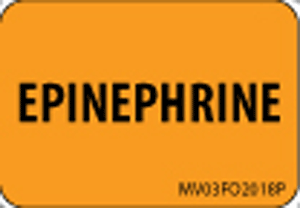Label Paper Permanent Epinephrine 1" Core 1 7/16"x1 Fl. Orange 666 per Roll