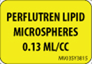 Label Paper Permanent Perflutren Lipid, 1" Core, 1 7/16" x 1", Yellow, 666 per Roll