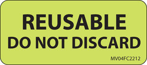 Label Paper Removable Reusable Do Not, 1" Core, 2 1/4" x 1", Fl. Chartreuse, 420 per Roll