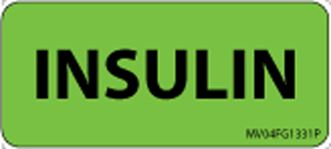 Label Paper Permanent Insulin, 1" Core, 2 1/4" x 1", Fl. Green, 420 per Roll
