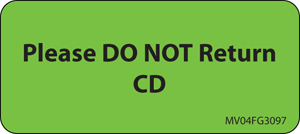 Label Paper Removable Please Do Not, 1" Core, 2 1/4" x 1", Fl. Green, 420 per Roll