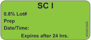 Label Paper Removable SC I 0.8%, 1" Core, 2 1/4" x 1", Fl. Green, 420 per Roll