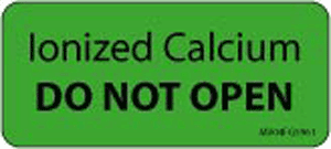Label Paper Removable Ionized Calcium Do, 1" Core, 2 1/4" x 1", Fl. Green, 420 per Roll