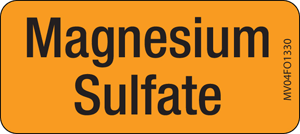 Label Paper Removable Magnesium Sulfate, 1" Core, 2 1/4" x 1", Fl. Orange, 420 per Roll