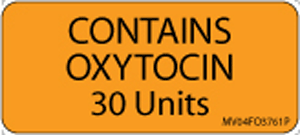 Label Paper Permanent Contains Oxytocin 30 1" Core 2 1/4"x1 Fl. Orange 420 per Roll