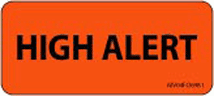 Label Paper Removable High Alert, 1" Core, 2 1/4" x 1", Fl. Orange, 420 per Roll
