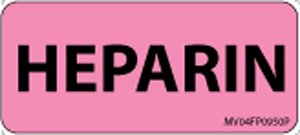 Label Paper Permanent Heparin 1" Core 2 1/4"x1 Fl. Pink 420 per Roll