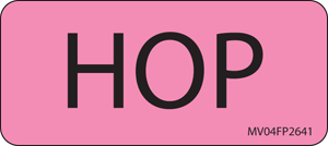 Label Paper Removable Hop, 1" Core, 2 1/4" x 1", Fl. Pink, 420 per Roll