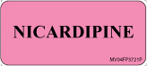 Label Paper Permanent Nicardipine, 1" Core, 2 1/4" x 1", Fl. Pink, 420 per Roll