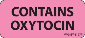 Label Paper Permanent Contains Oxytocin 1" Core 2 1/4"x1 Fl. Pink 420 per Roll