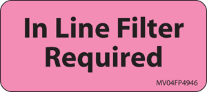 Label Paper Removable In Line Filter, 1" Core, 2 1/4" x 1", Fl. Pink, 420 per Roll