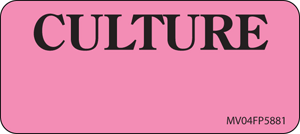 Label Paper Removable Culture, 1" Core, 2 1/4" x 1", Fl. Pink, 420 per Roll