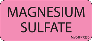 Label Paper Removable Magnesium Sulfate, 1" Core, 2 1/4" x 1", Fl. Pink, 420 per Roll