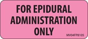 Communication Label (Paper, Removable) For Epidural 2 1/4" x 1 Fluorescent Pink - 420 per Roll