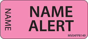 Label Paper Removable Name Alert, 1" Core, 2 1/4" x 1", Fl. Pink, 420 per Roll