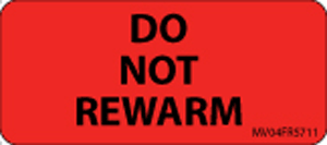 Label Paper Permanent Do Not Rewarm 1" Core 2 1/4"x1 Fl. Red 420 per Roll