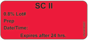 Label Paper Permanent Sc II 0.008, 1" Core, 2 1/4" x 1", Fl. Red, 420 per Roll