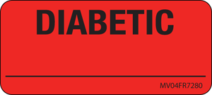 Label Paper Permanent Diabetic 1" Core 2 1/4"x1 Fl. Red 420 per Roll
