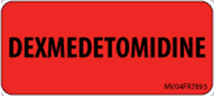 Label Paper Permanent Dexmedetomidine 1" Core 2 1/4"x1 Fl. Red 420 per Roll