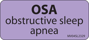 Label Paper Removable OSA Obstructive, 1" Core, 2 1/4" x 1", Lavender, 420 per Roll