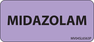 Label Paper Permanent Midazolam, 1" Core, 2 1/4" x 1", Lavender, 420 per Roll