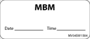 Label Paper Removable Mbm Date Time, 1" Core, 2 1/4" x 1", White, 420 per Roll