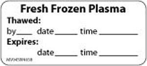 Label Paper Removable Fresh Frozen Plasma, 1" Core, 2 1/4" x 1", White, 420 per Roll