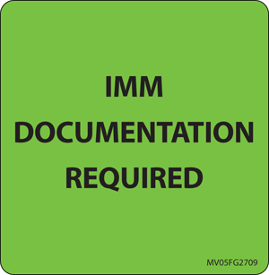 Label Paper Removable Imm Documentation, 1" Core, 2 7/16" x 2 1/2", Fl. Green, 400 per Roll