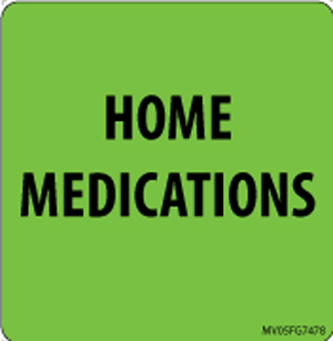 Label Paper Removable Home Medications, 1" Core, 2 7/16" x 2 1/2", Fl. Green, 400 per Roll