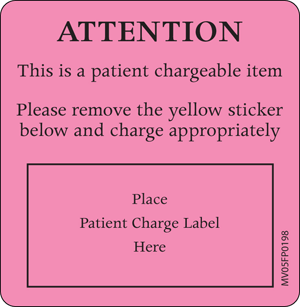 Label Paper Removable Attention This Is, 1" Core, 2 7/16" x 2 1/2", Fl. Pink, 400 per Roll
