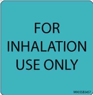 Label Paper Removable For Inhalation Use, 1" Core, 2 7/16" x 2 1/2", Blue, 400 per Roll