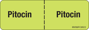 Label Paper Removable Pitocin: Pitocin, 1" Core, 2 15/16" x 1", Fl. Chartreuse, 333 per Roll