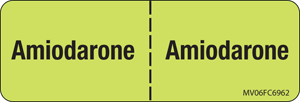 Label Paper Removable Amiodarone:, 1" Core, 2 15/16" x 1", Fl. Chartreuse, 333 per Roll