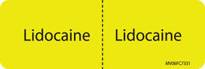 Communication Label (Paper, Removable) Lidocaine ¦ 2 15/16" x 1 Fluorescent Chartreuse - 333 per Roll
