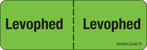 Label Paper Permanent Levophed: Levophed, 1" Core, 2 15/16" x 1", Fl. Green, 333 per Roll