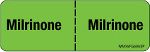 Label Paper Permanent Milrinone, 1" Core, 2 15/16" x 1", Fl. Green, 333 per Roll