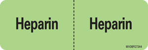 Communication Label (Paper, Removable) Heparin ¦ Heparin 2 15/16" x 1 Fluorescent Green - 333 per Roll