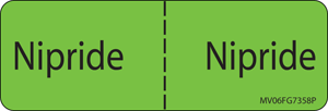 Label Paper Permanent Nipride: Nipride, 1" Core, 2 15/16" x 1", Fl. Green, 333 per Roll