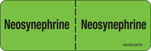 Label Paper Removable Neosynephrine:, 1" Core, 2 15/16" x 1", Fl. Green, 333 per Roll